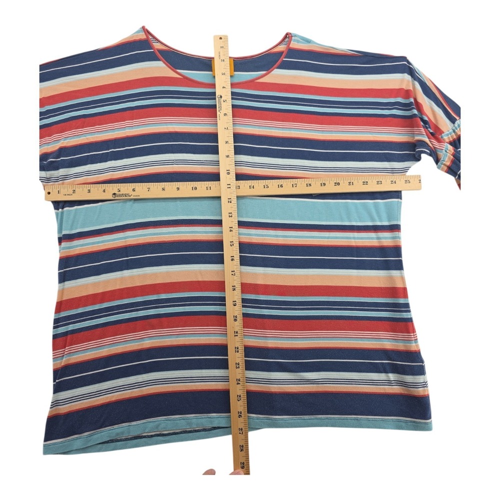 Ruby Rd Multicolor Stripe Ruffle Sleeve Stretch T… - image 7